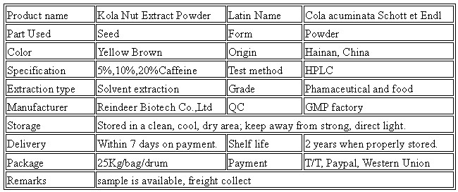 Supply Natural Kola Nut Extract Powder Made in Korea